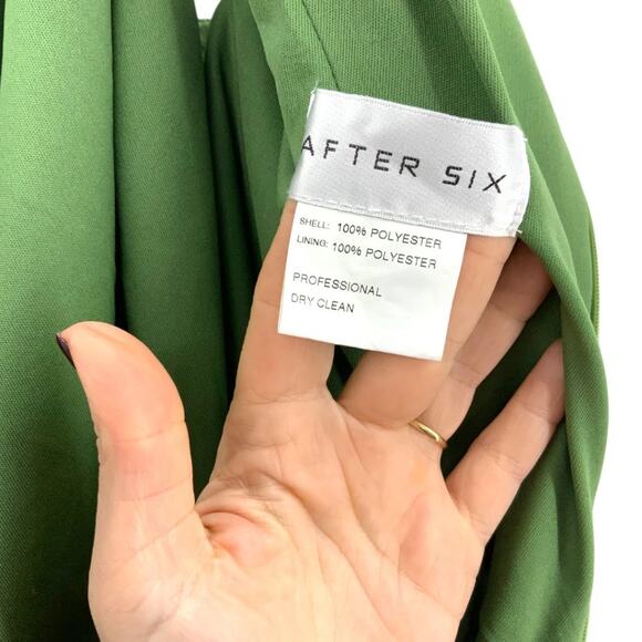After Six Vineyard Green One-Shoulder Trumpet Gown Size 10 NWOT $187 MSRP - Picture 6 of 10